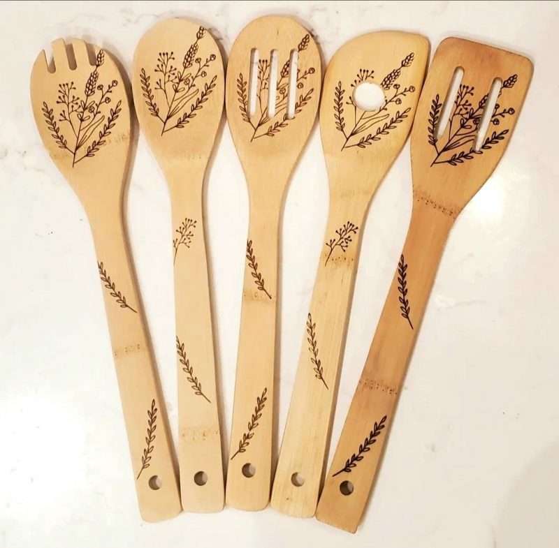 Personalised Bamboo Kitchen Utensils