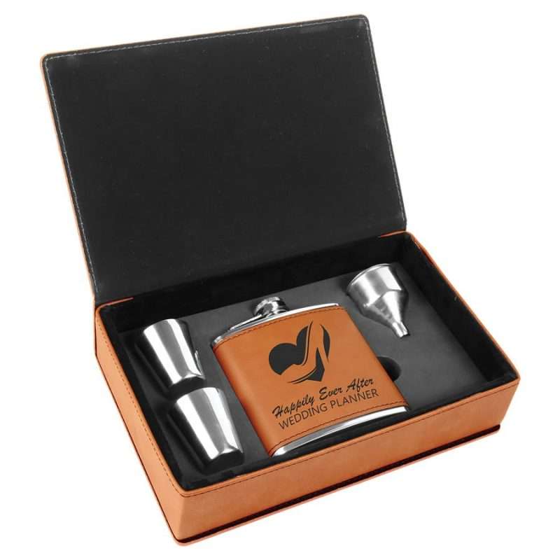 Marquee Flask with Shot Glass Gift Set