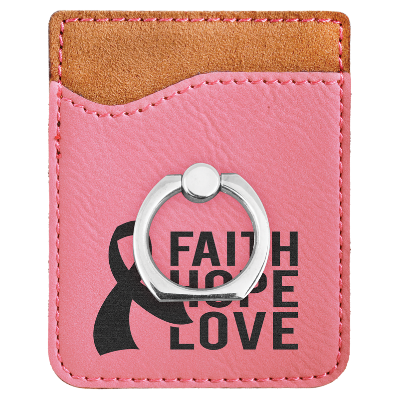 Phone walled with stand Personalize Custom Engrave Pink Faith and Love
