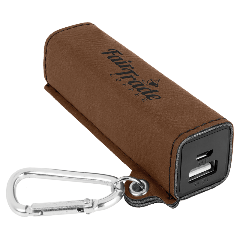 Best Promotional Gift Idea Leatherette Phone Charger Power bank with Carabiner