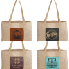 Personalized Gift Custom Engraved Tote Burlap Bag Leather