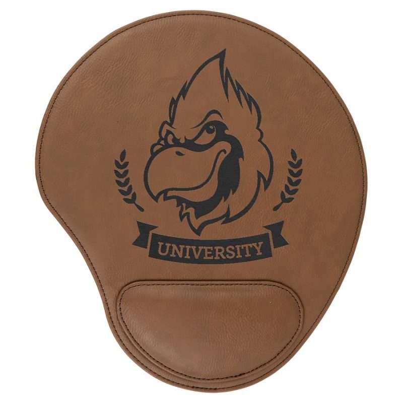 Custom Personalized Gift idea Ergonomic Leatherette Mouse Pad with wrist pad college university best gift idea best university college student gift idea