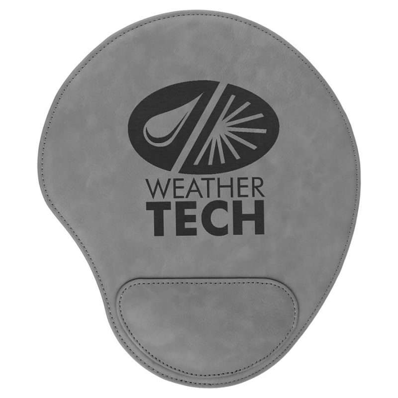 Custom Personalized Gift idea Ergonomic Leatherette Mouse Pad with wrist pad news station weather