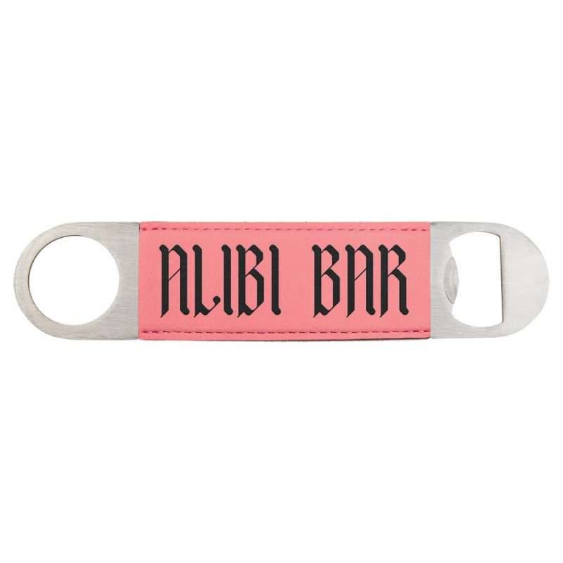 Personalized Leatherette for comfort Large Bartender Size Bottle Opener 7 inch Stainless Steel