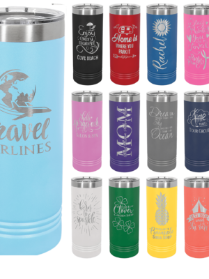Custom Personalized 22oz Skinny Tumblers Stainless Steel Insulated
