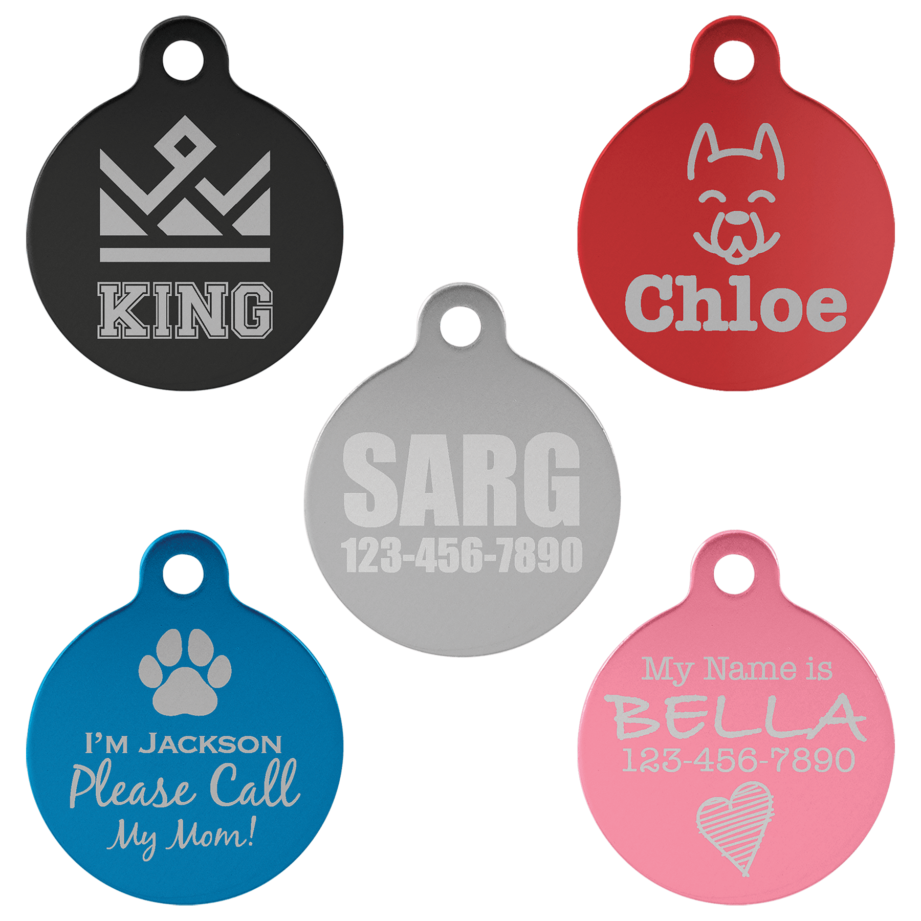 Custom Circle Pet ID Tags Slate Custom Designs