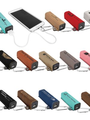 Best Promotional Gift Idea Leatherette Phone Charger Power bank with Carabiner