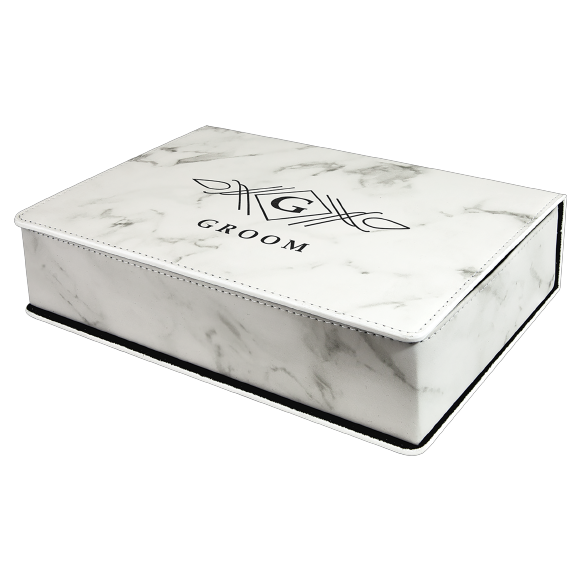 Personalized custom Leatherette Flask Gift Box Set