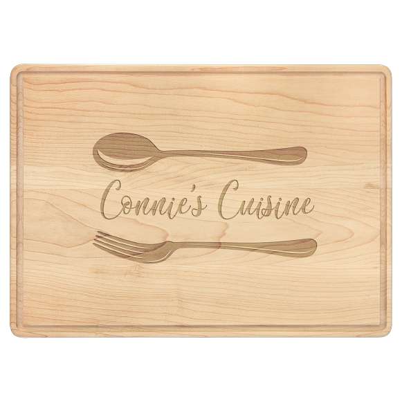 Personalized Engraved Maple Cutting Board with Drip ring