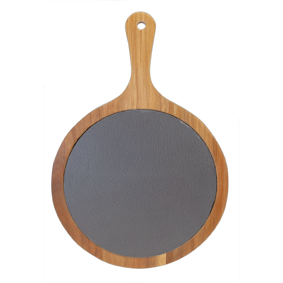 Customizable Kitchen Round Acacia wood Slate Cutting Serving Board