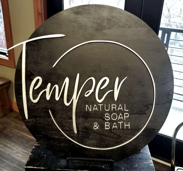 Custom Sign Temper Natural Soap and Bath 100% natural no fragrance no preservatives