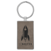 Leatherette Keychain with Metal Back grey