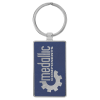 Leatherette Keychain with Metal Back blue