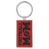 Leatherette Keychain with Metal Back Red