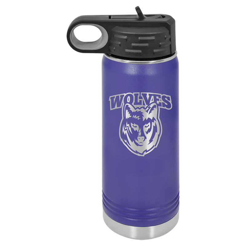 20oz Stainless Steel Water Bottle engraved purple