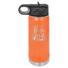 20oz Stainless Steel Water Bottle engraved orange