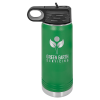 20oz Stainless Steel Water Bottle engraved green