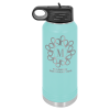 32oz Stainless Steel Water Bottle engraved teal