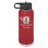 32oz Stainless Steel Water Bottle engraved maroon