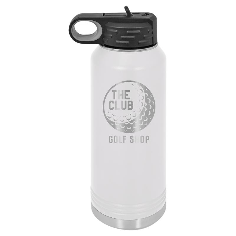 32oz Stainless Steel Water Bottle engraved white