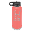 32oz Stainless Steel Water Bottle engraved coral