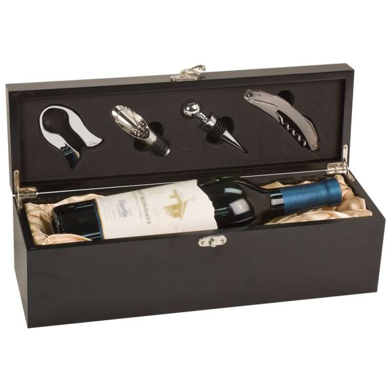 Wine Gift Box matte black open