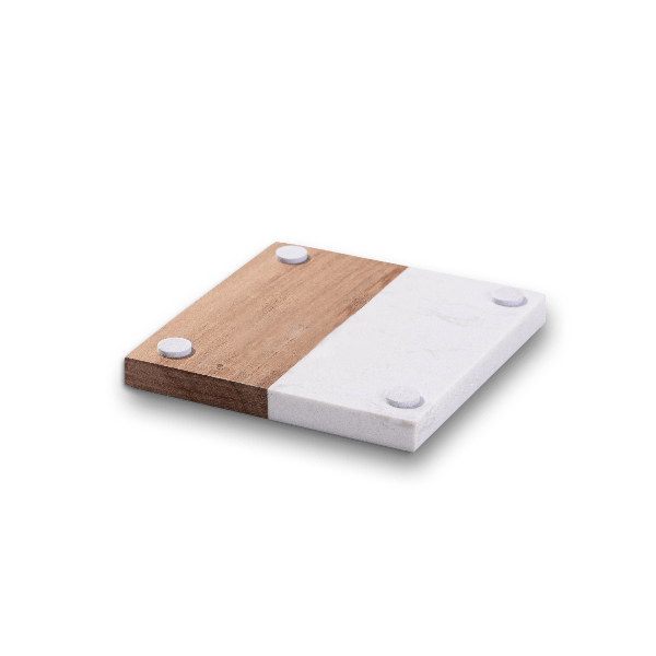 Drink Here Acacia Wood and Marble Coasters – iCustomLabel