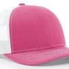 Pink White Custom Leather Patch Hat
