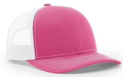 Pink White Custom Leather Patch Hat