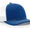 Royal Blue White Custom Leather Patch Hat