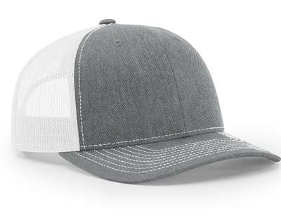 Heather Grey White Custom Leather Patch Hat