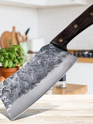 Custom Engraved Professional Handmade Forged Kitchen Knife High Carbon Steel Chef Slicing Chopping Butcher Knife Traditional Cooking Tools